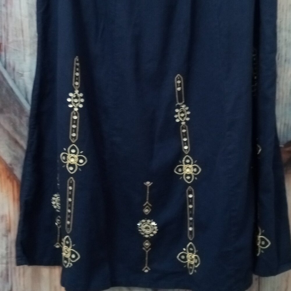 Classics Elements L/G 14-16 Embroidered Beaded Skirt 34" Long